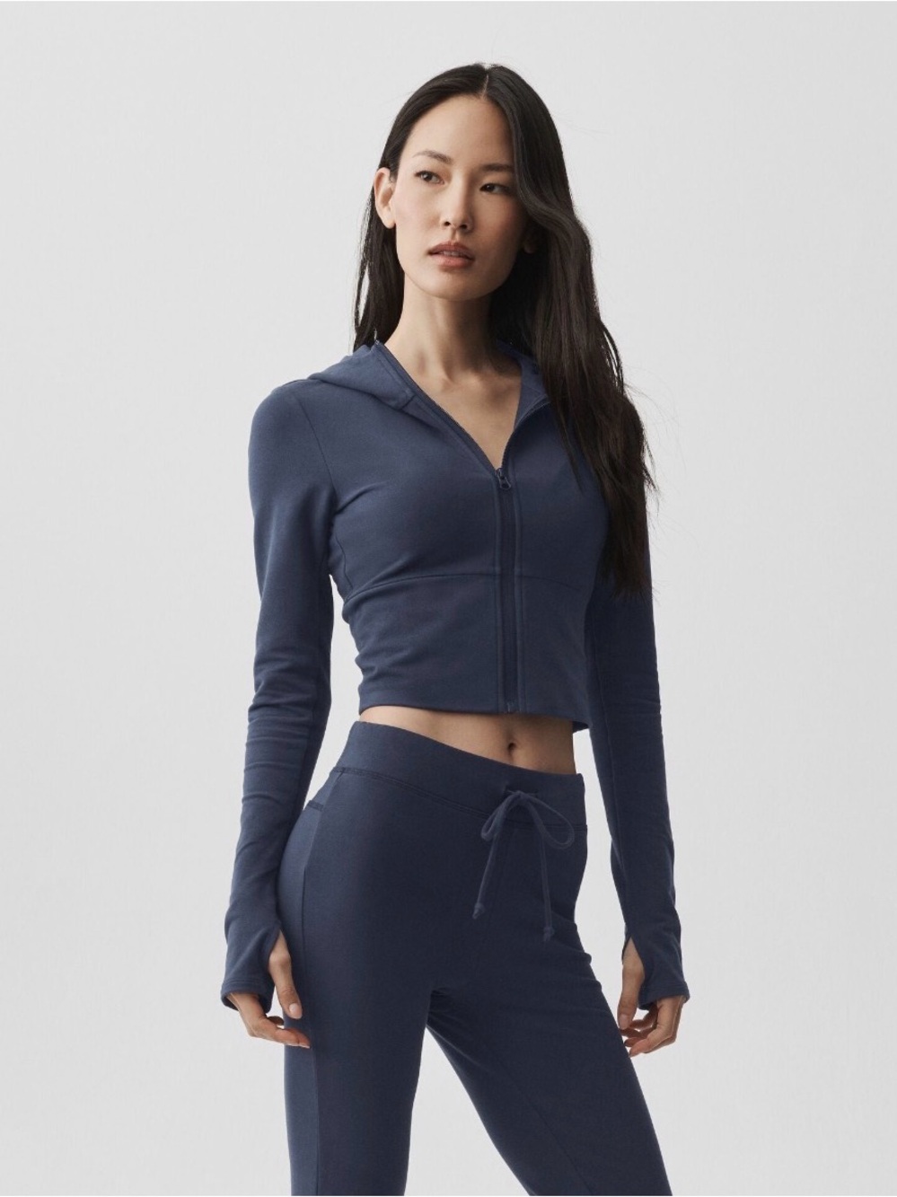 NWT. Alo. Sway Full-Zip Hoodie. Navy. Size Large. - Picture 2 of 6